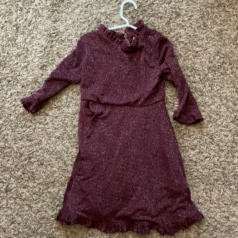 Art class girls shimmering burgundy dress
